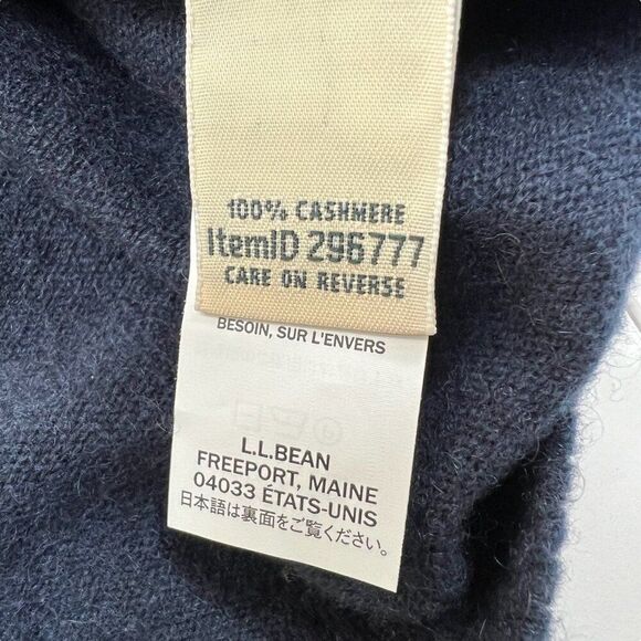 L.L. Bean NWT Women's Classic 100% Cashmere Crewneck Sweater True Navy Size 2X - Picture 6 of 8